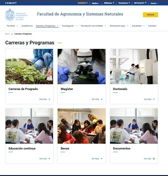 Pantalla 2 de Facultad de Agronomía y Sistemas Naturales