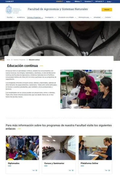 Pantalla 6 de Facultad de Agronomía y Sistemas Naturales