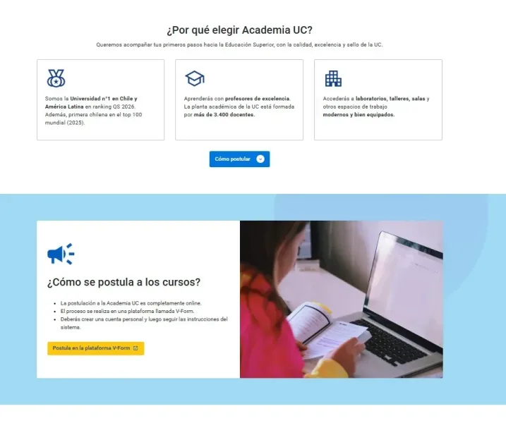 Pantalla 3 de Academia UC