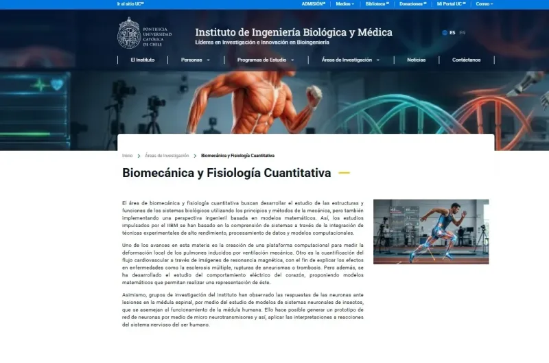 Pantalla 5 de Instituto de Ingeniería Biológica y Médica