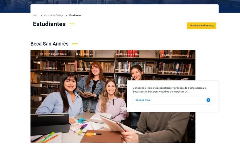 Pantalla 5 de Construye tu futuro en College UC