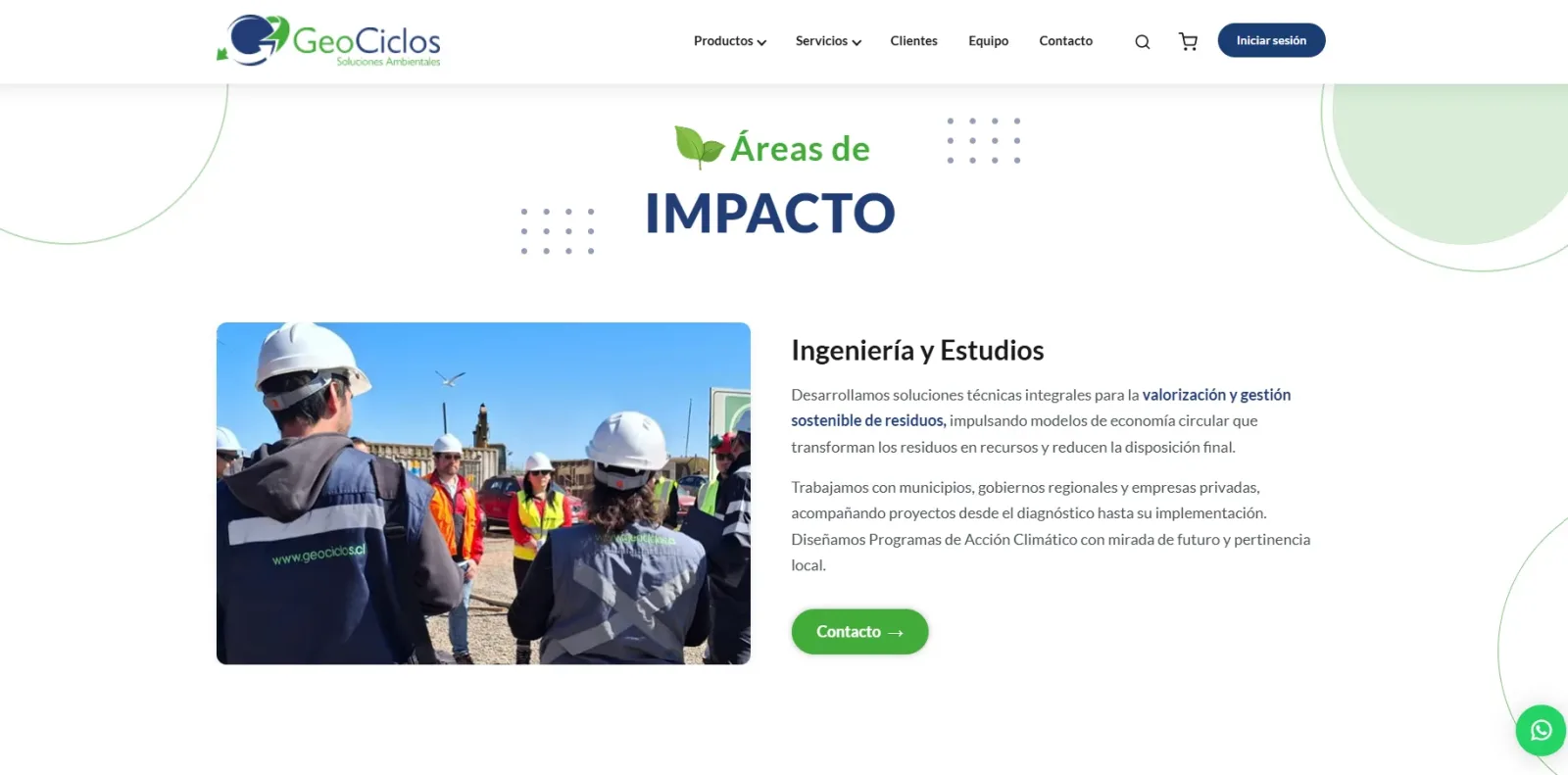 Pantalla principal de GeoCiclos