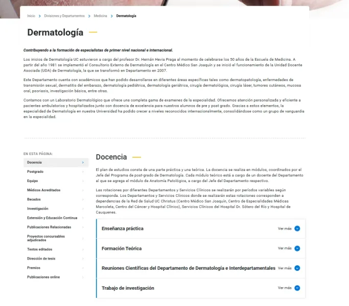 Pantalla 2 de Escuela de Medicina