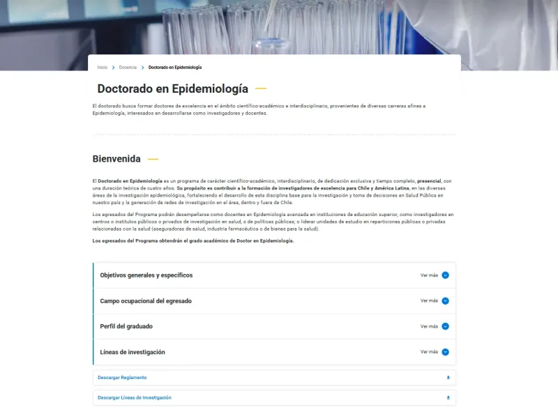 Pantalla 4 de Escuela de Salud Pública
