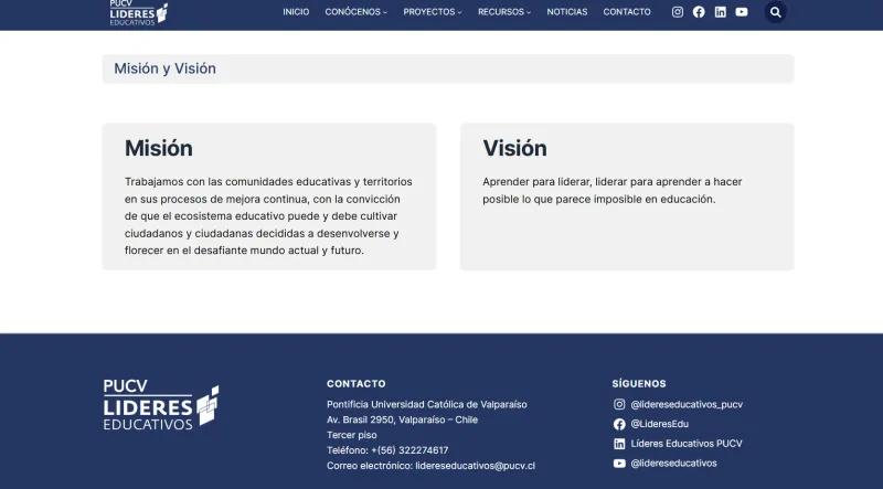 Pantalla 2 de Líderes Educativos