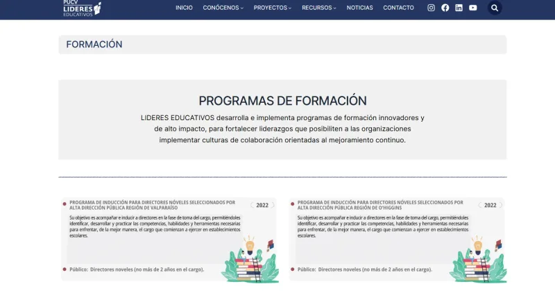 Pantalla 3 de Líderes Educativos