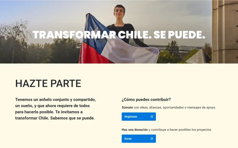 Pantalla 6 de Transformar Chile. Es posible